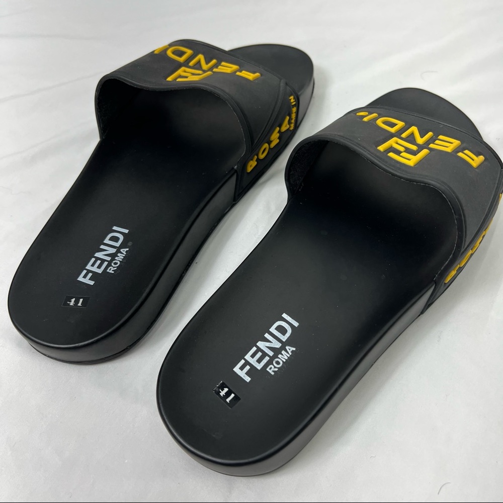 Authentic Fendi Pool Slides Black Eva Waterproof … - image 5